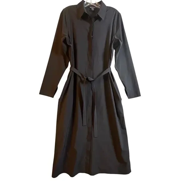 Athleta Urbanite Dress Sz M Black #846038 Travel Casual Comfort Work Momcore Tie - Picture 3 of 16